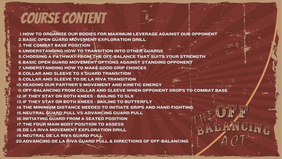 The OFF Balancing Act Course Content Images
